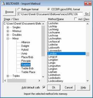 Importing from CCCBR method library