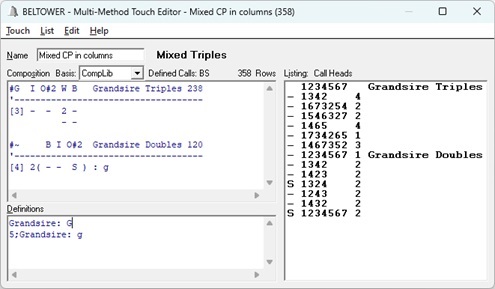 calling positions in columns